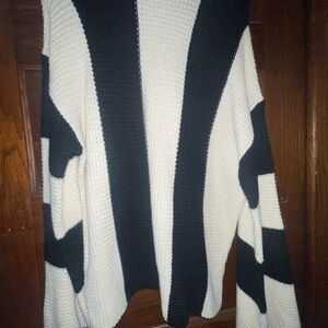 SHEIN Black and White Striped Sweater